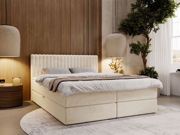 Boxspring met Opbergruimte 140x200 Marbella Beige