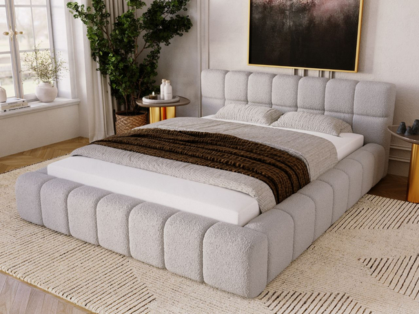 Tweepersoonsbed met Opbergruimte en lattenbodem 160x200 Alicante Grijs