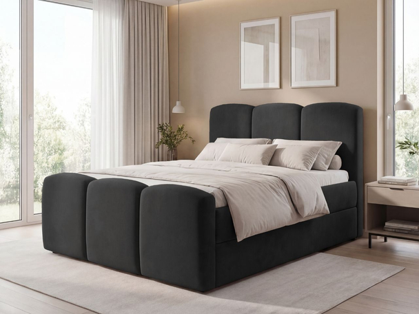 Boxspring met Opbergruimte 180x200 Campi Zwart