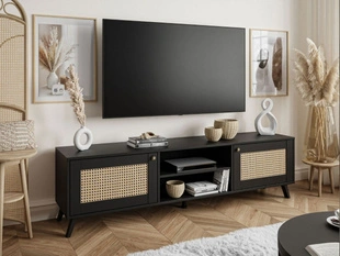 TV-Meubel met deuren en schuine poten Bellance Zwart