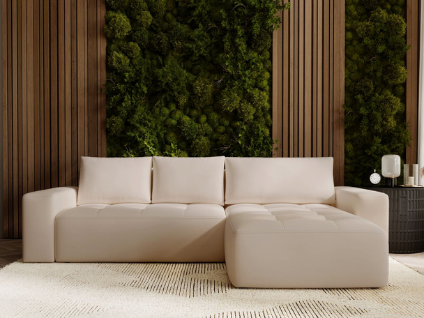 Hoekbank met Slaapfunctie en Opbergruimte Portland Beige