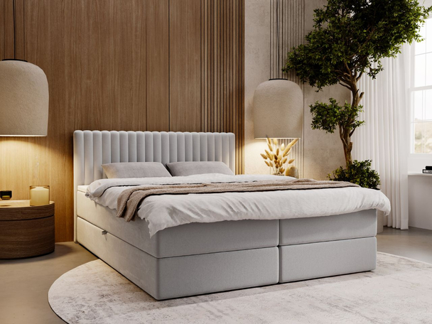 Boxspring met Opbergruimte 180x200 Marbella Lichtgrijs