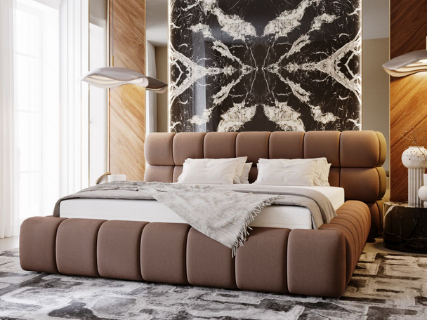 Tweepersoonsbed met Opbergruimte en lattenbodem 180x200 Mellow Bruin