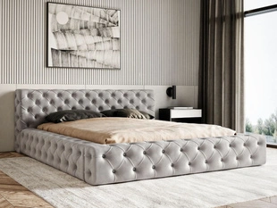 Bed met Opbergruimte en lattenbodem 140x200 cm Palini Grijs