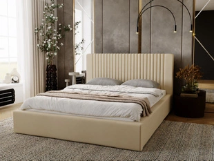 Tweepersoonsbed met Opbergruimte en lattenbodem 120x200 Malmo Beige