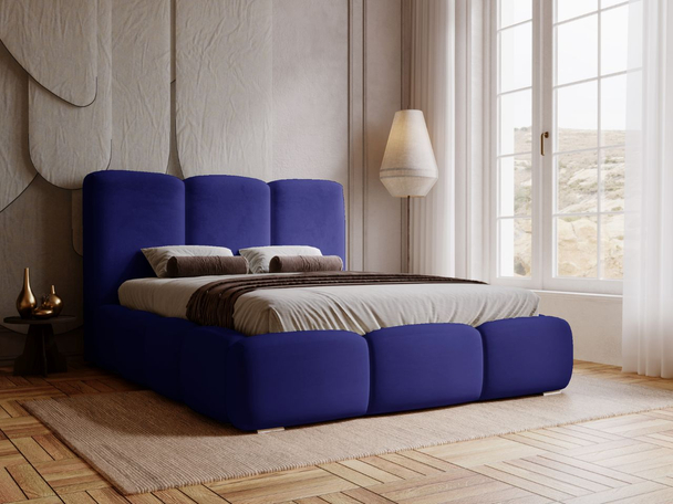 Tweepersoonsbed met Opbergruimte en lattenbodem 200x200 Bubble Donkerblauw