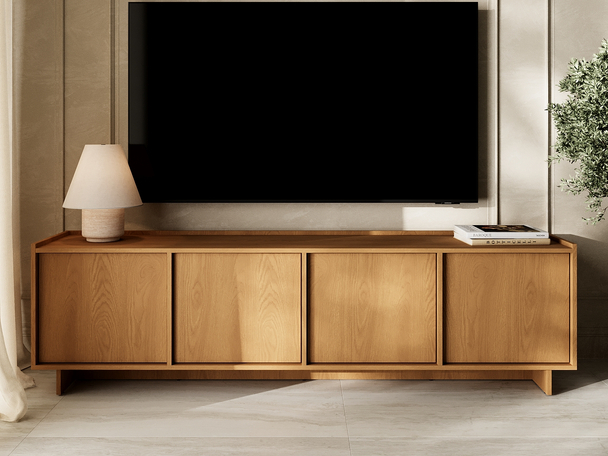 TV-Meubel 195 cm met deuren Azumi Karamel Eiken