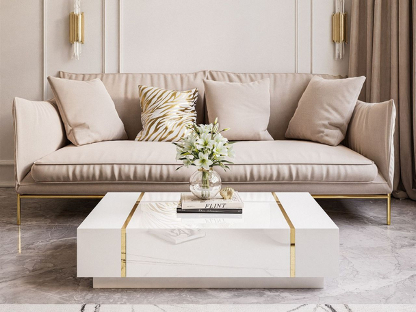 Salontafel Lunelie Wit glans