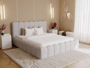 Tweepersoonsbed met Opbergruimte en lattenbodem 200x200 Lichtgrijs