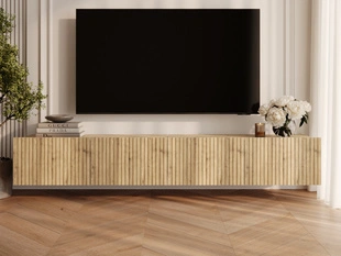 Set tv-meubels met deuren 200 cm Kioto Artisan Eik