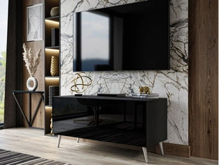TV-meubel 100 cm met deuren Noaé Zwart glans