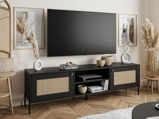 TV-Meubel met deuren Bellance Zwart