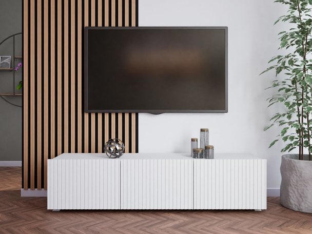 TV-Meubel met Deuren Kioto Witte mat