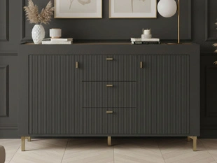 Dressoir met Deuren en Lades Messina Zwart
