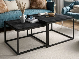 Salontafel op een zwart metalen frame Asumi Zwart 40x46