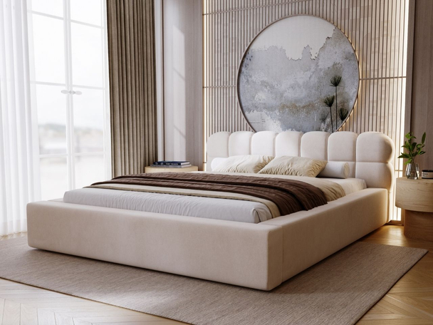 Tweepersoonsbed met Opbergruimte en lattenbodem 180x200 Plaza Beige