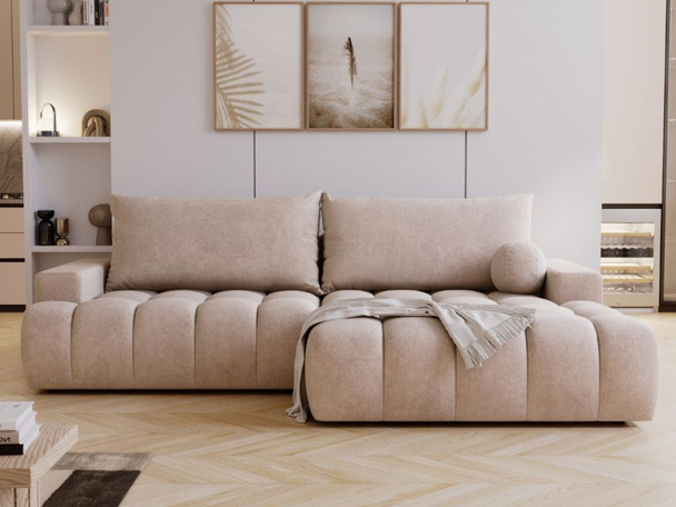 Hoekbank Rechts met Slaapfunctie en Opbergruimte Havi Beige