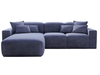 Donkerblauw \ Geweven stof \ Links