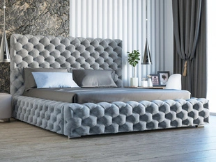 Bed met Opbergruimte en lattenbodem 200x200 Heaven Lichtgrijs