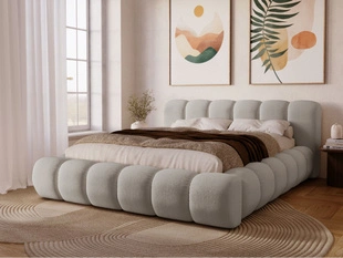 Tweepersoonsbed met Opbergruimte en lattenbodem 160x200 Doria Lichtgrijs