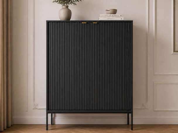 Dressoir met deuren Amber Zwart