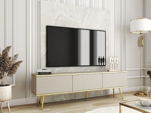 TV-meubel met gegroefde deuren 175 cm Diolo Beige