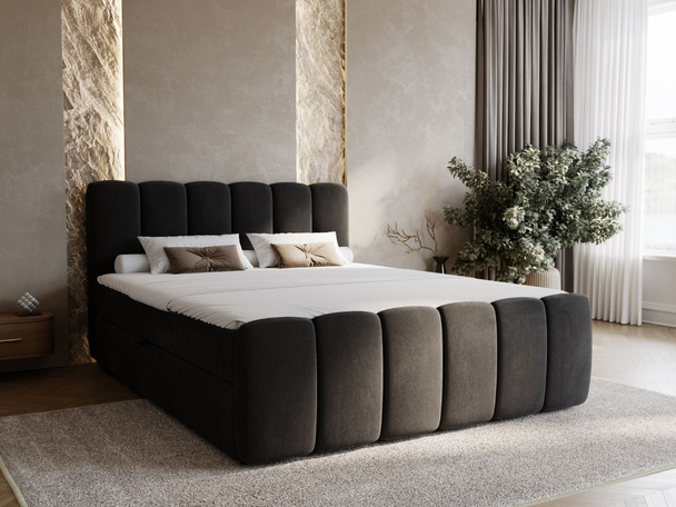 Boxspring met Opbergruimte 140x200 Cloud Zwart