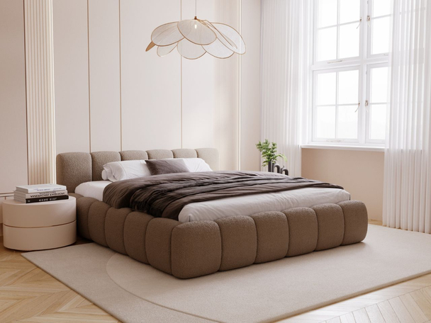 Bed met Opbergruimte en lattenbodem 200x200 Cloud Low Bruin
