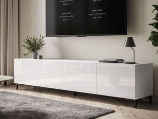 TV-Meubel met deuren 200 cm Nodoo Wit glans