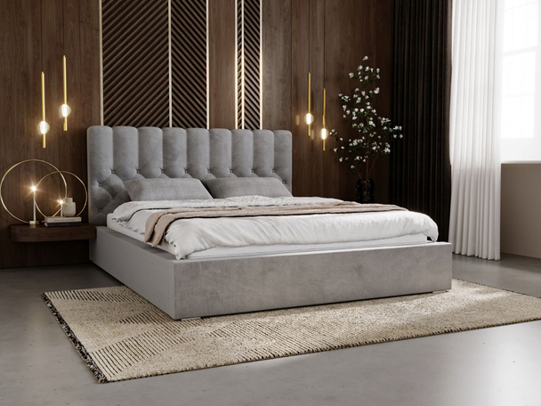Bed met Opbergruimte en lattenbodem 160x200 Roma Grijs