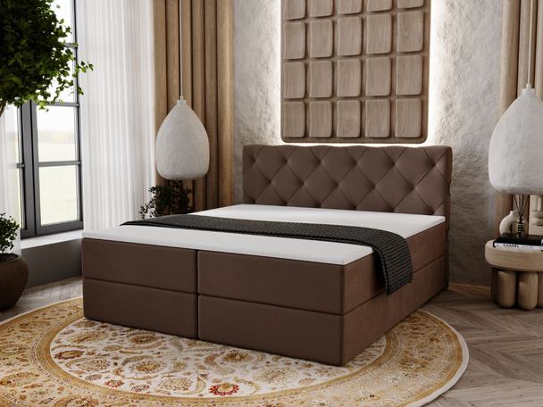 Boxspring met Opbergruimte 180x200 Napoli Bruin