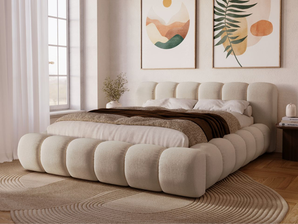Tweepersoonsbed met Opbergruimte en lattenbodem 180x200 Doria Beige