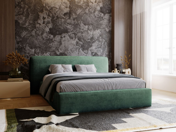 Bed met Opbergruimte en lattenbodem 120x200 cm Monza Groen