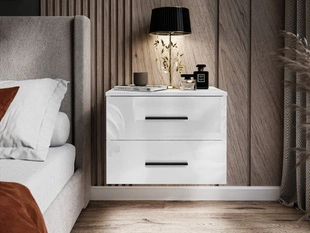 Hangend nachtkastje met lades Nuveo Wit glans