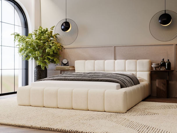Tweepersoonsbed met Opbergruimte en lattenbodem 180x200 Alicante Beige