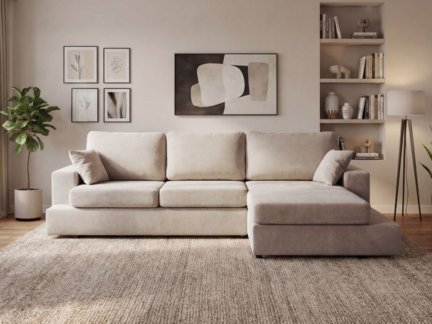 Hoekbank Rechts voor de woonkamer Nesto Beige