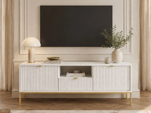 TV-Meubel met deuren en lade Amber Wit