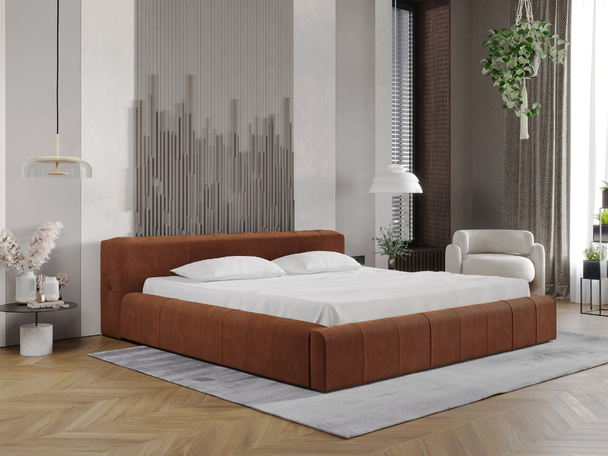 Tweepersoonsbed met Opbergruimte en lattenbodem 180x200 Lipari Bruin