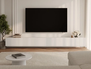 Set tv-meubels met deuren 300 cm Kioto Witte mat