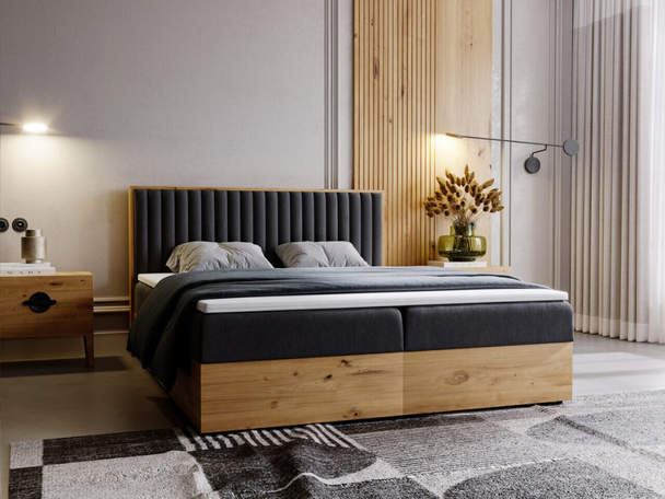 Boxspring met Opbergruimte 160x200 Forest Anthracite