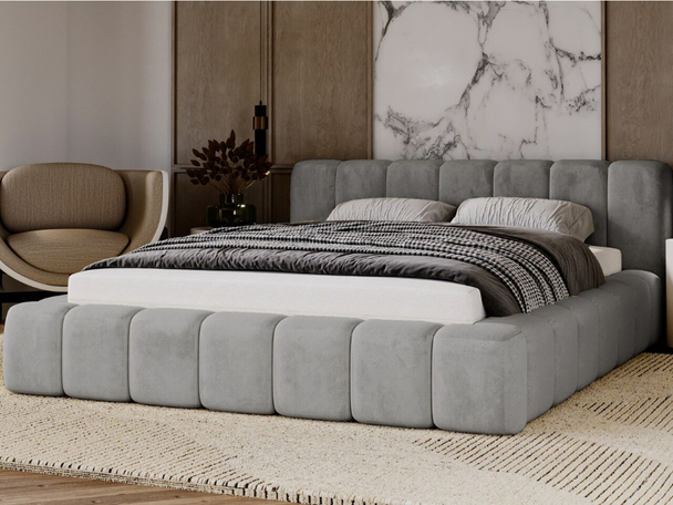 Tweepersoonsbed met Opbergruimte en lattenbodem 180x200 Ibiza Grijs
