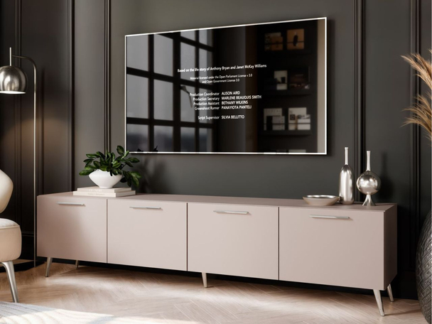 TV-meubel met deuren, handgrepen en poten Noaé Kashmir
