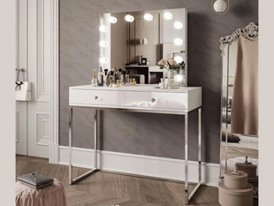 Kaptafel met spiegel Brisa Wit glans