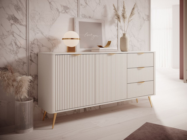 Dressoir met Deuren en Lades 163 cm Latina Beige