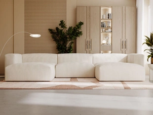 Universele hoekbank voor de woonkamer Landi U Beige