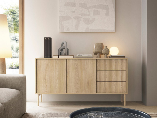 Dressoir met Deuren en Lades 154 cm Gradimento Bruin