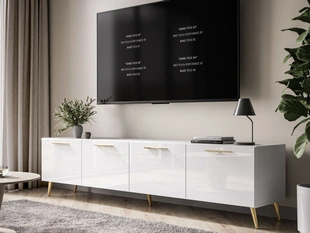 TV-meubel met deuren 200 cm Noaé Wit glans