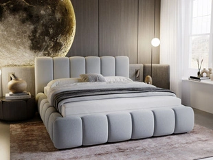 Tweepersoonsbed met lattenbodem zonder opbergruimte 120x200 cm Cloud Lichtgrijs
