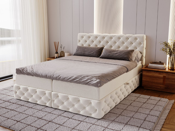 Boxspring met Opbergruimte 180x200 Canolo Crème