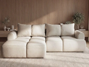 Hoekbank Links met Slaapfunctie en Opbergruimte Boono Beige
